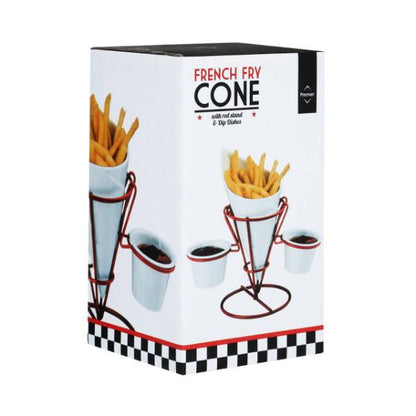 Hollywood French Fry Cone With 2 Dip Dishes And Metal Stand House, Home & Garden