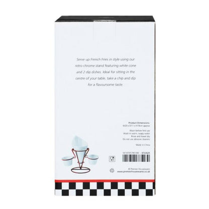 Hollywood French Fry Cone With 2 Dip Dishes And Metal Stand House, Home & Garden