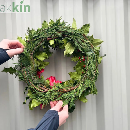 Real Holly Wreath | Hand Made Wreath (30cm) One Click Plants