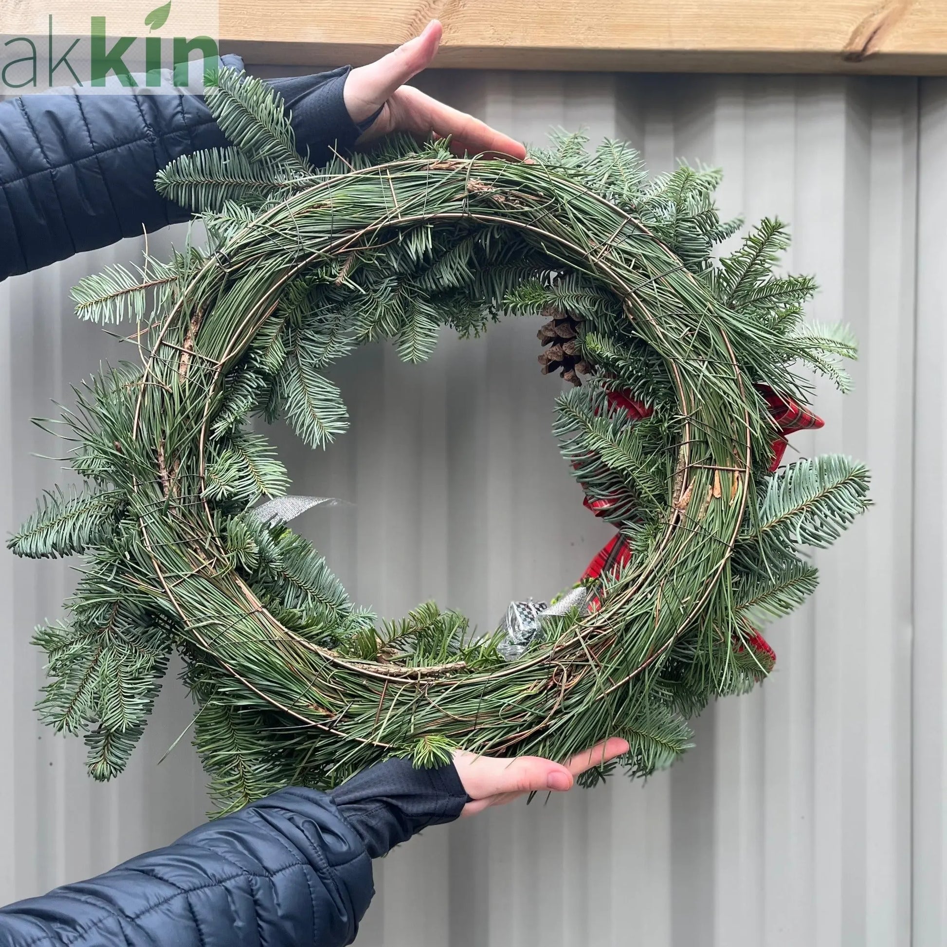 Noble Fir Christmas Wreath | 45cm | Real Wreath One Click Plants