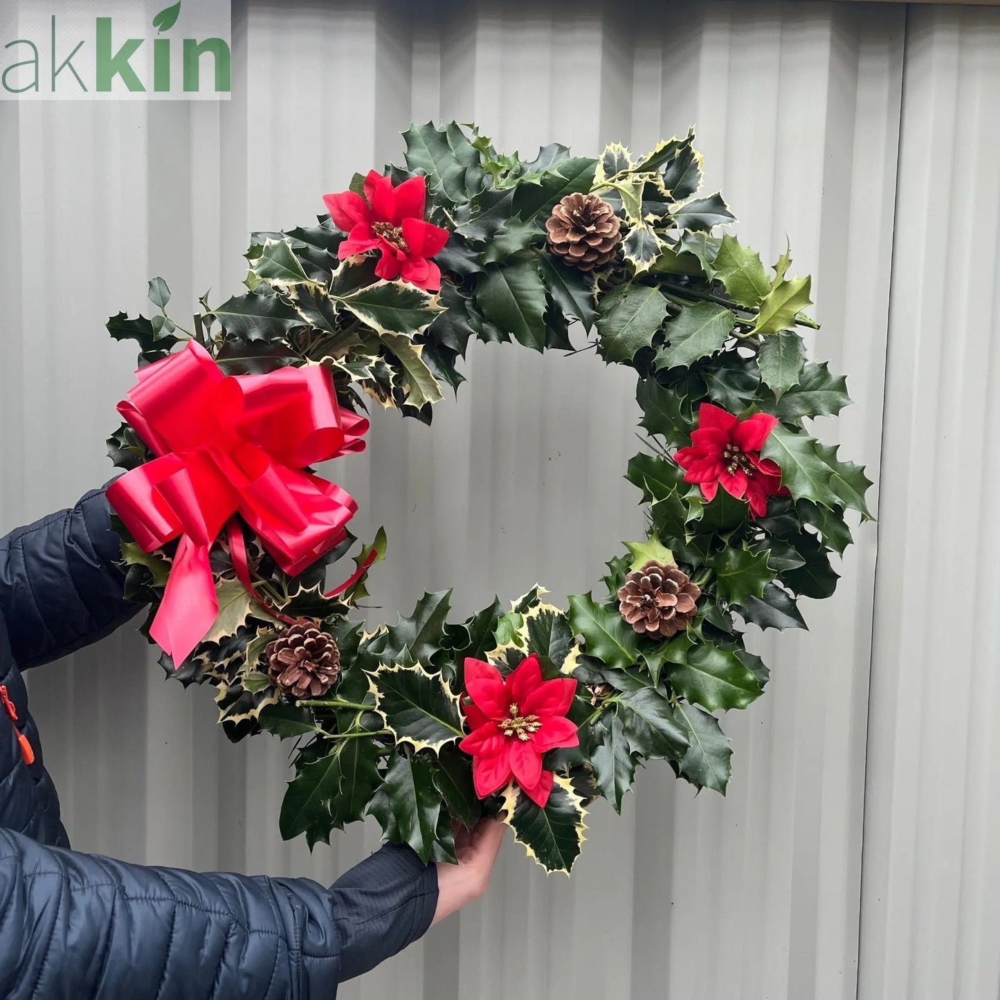 Real Holly Wreath | Hand Made Wreath (45cm) One Click Plants