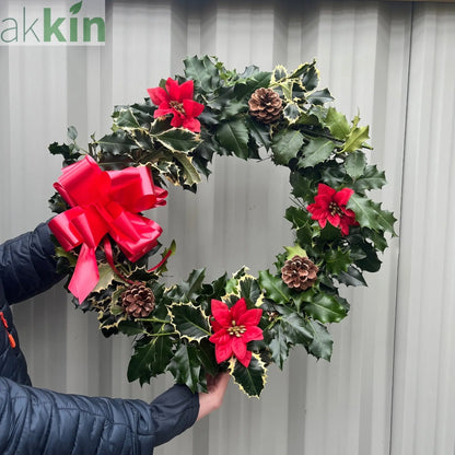 Real Holly Wreath | Hand Made Wreath (45cm) One Click Plants