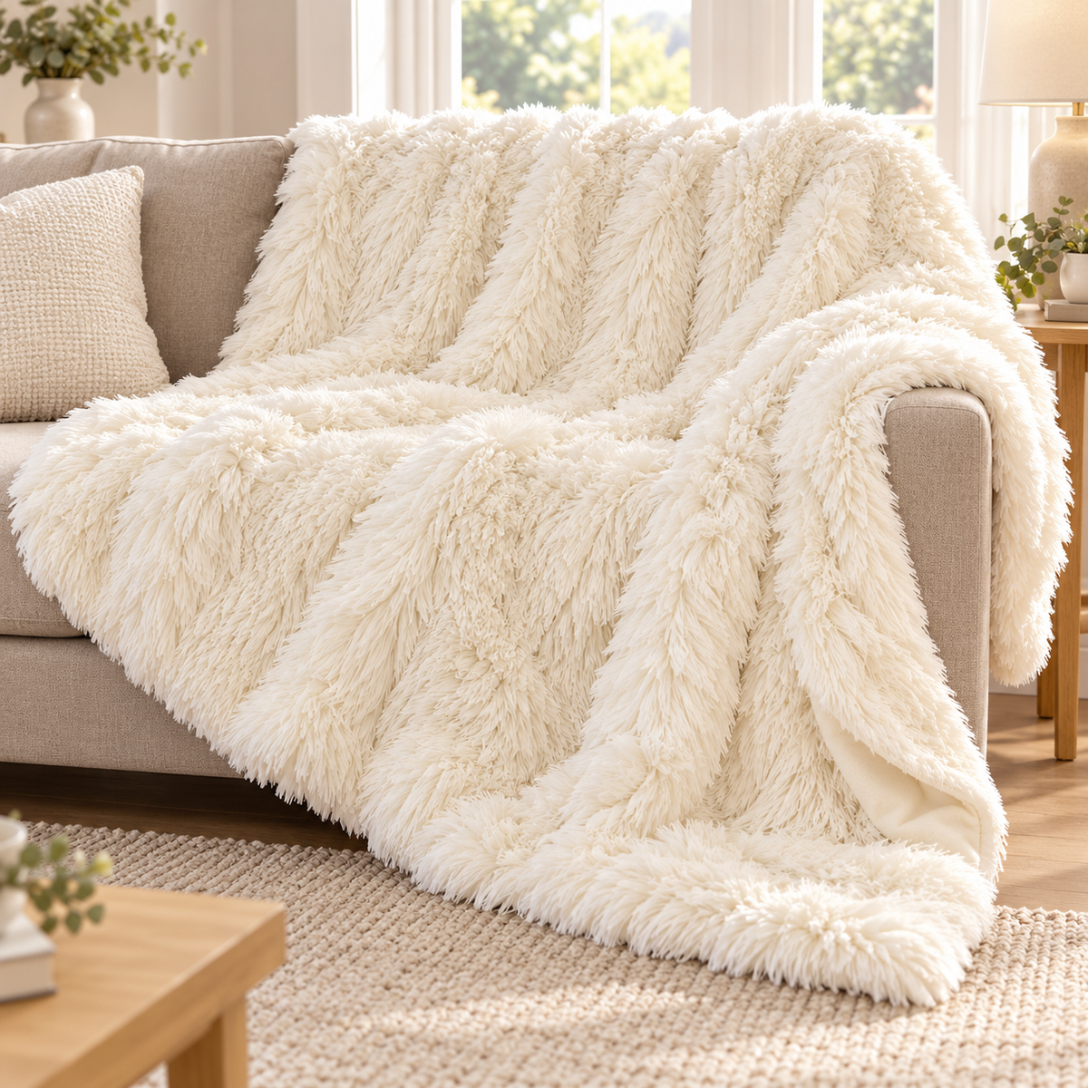 Snug-Rug Yeti Deep Pile Faux Fur Throw – King Size 200 x 220cm, 2.5kg