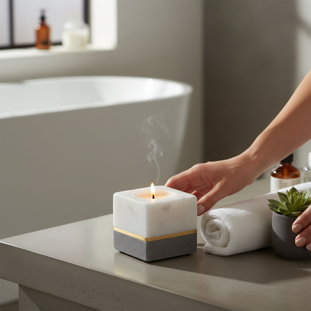 Kira Marble Tealight Holder House, Home & Garden