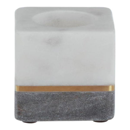 Kira White And Grey Marble Tealight Holder House, Home & Garden