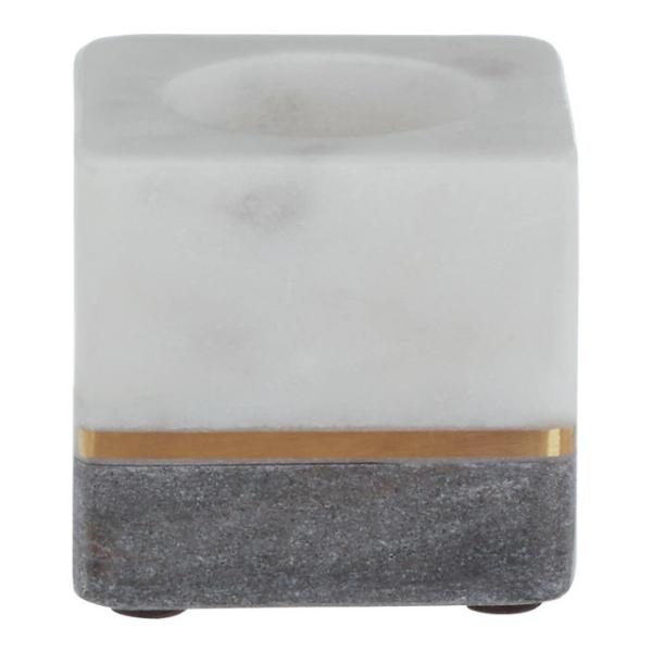Kira White And Grey Marble Tealight Holder House, Home & Garden