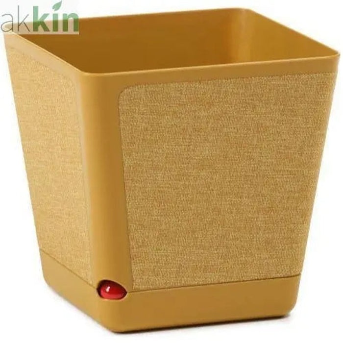 Kora Planter Square Textile with Water Indicator 30cm  Mustard AK Kin Garden Supplies