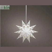 White 38cm ten-point velvet-finish paper star hanging light