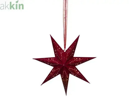 LED 38cm Star Velvet Finish Paper Steady Indoor Hanging Light Decoration - Red / Warm Light (Copy) AK Kin Garden Supplies