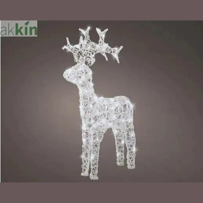 LED Light Up Christmas Reindeer Flashing Effect Outdoor Decoration L.36.5cm W.12cm H.61cm AK Kin Garden Supplies