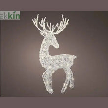 LED Light Up Christmas Reindeer Flashing Effect Outdoor Decoration L.52cm W.32cm H.91cm AK Kin Garden Supplies