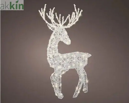 LED Light Up Christmas Reindeer Flashing Effect Outdoor Decoration L.52cm W.32cm H.91cm AK Kin Garden Supplies