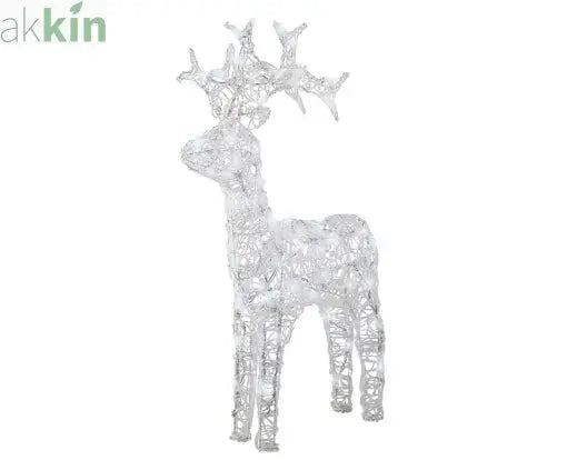 LED Light Up Christmas Reindeer Flashing Effect Outdoor Decoration  L.57.5cm W.18cm H.89cm AK Kin Garden Supplies