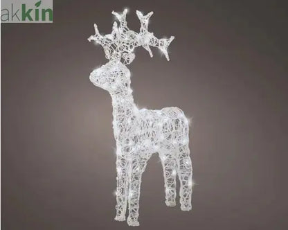 LED Light Up Christmas Reindeer Flashing Effect Outdoor Decoration  L.72cm W.23cm H.110cm AK Kin Garden Supplies
