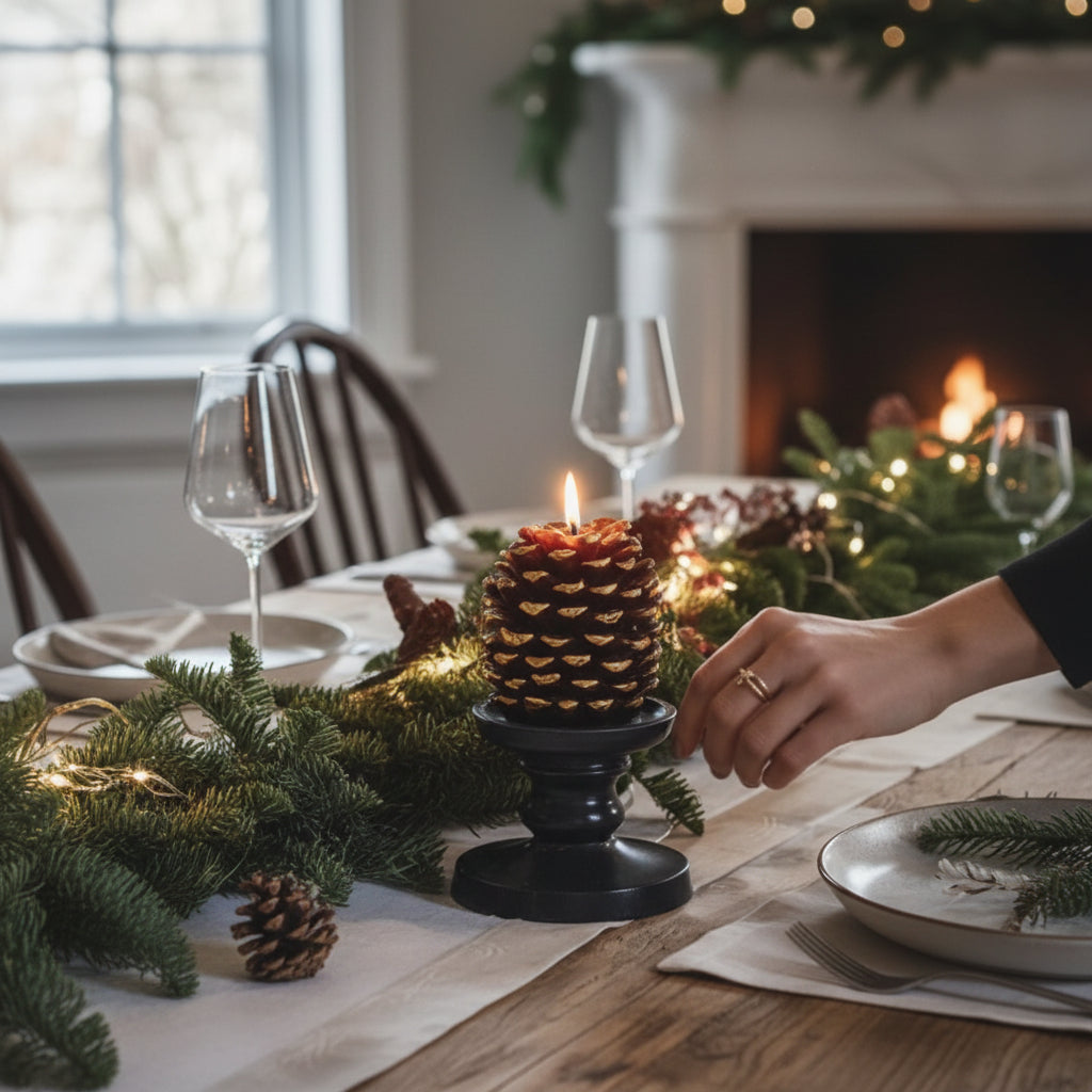 LED Pinecone Candle 12.5cm Gold House, Home & Garden