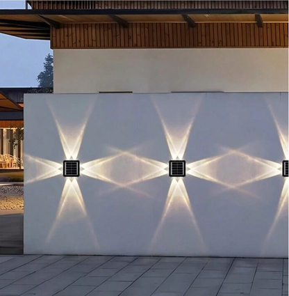 LED Solar 4 Way Wall Lamp Warm White AK Kin Garden Supplies