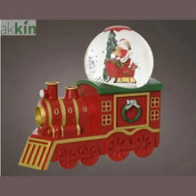 LED Water Spinner Snow Globe Plastic Santa Train Indoor Christmas Decoration  L.10.5cm W.21.2cm H.18.5cm AK Kin Garden Supplies