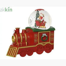 LED Water Spinner Snow Globe Plastic Santa Train Indoor Christmas Decoration  L.10.5cm W.21.2cm H.18.5cm AK Kin Garden Supplies