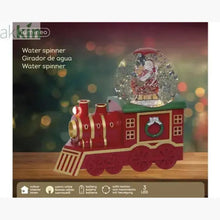 LED Water Spinner Snow Globe Plastic Santa Train Indoor Christmas Decoration  L.10.5cm W.21.2cm H.18.5cm AK Kin Garden Supplies