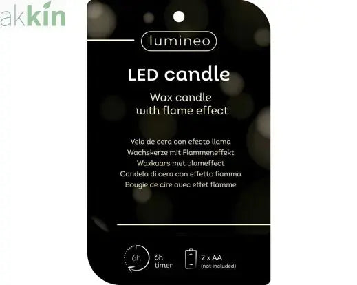 LED Wick Candle Wax Tree Steady Flame Indoor Decoration Green - D.9cm H.13.5cm AK Kin Garden Supplies