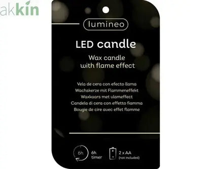 LED Wick Candle Wax Tree Steady Flame Indoor Decoration Green - D.9cm H.13.5cm AK Kin Garden Supplies