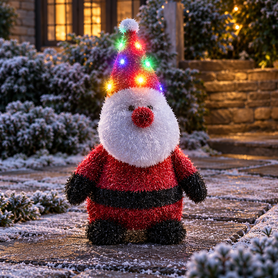 Santa Light-Up Grass Christmas Decoration – 45cm