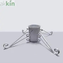 Large white sparkle traditional Christmas tree stand, 6-inch diameter