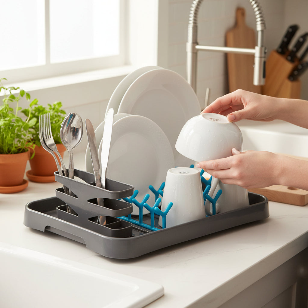 Laurie Grey and Blue Dish Drainer House, Home & Garden