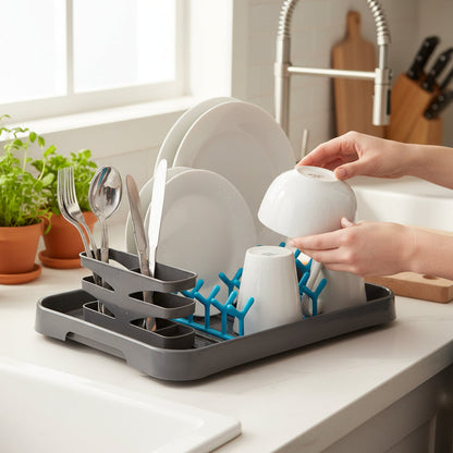 Laurie Grey and Blue Dish Drainer House, Home & Garden