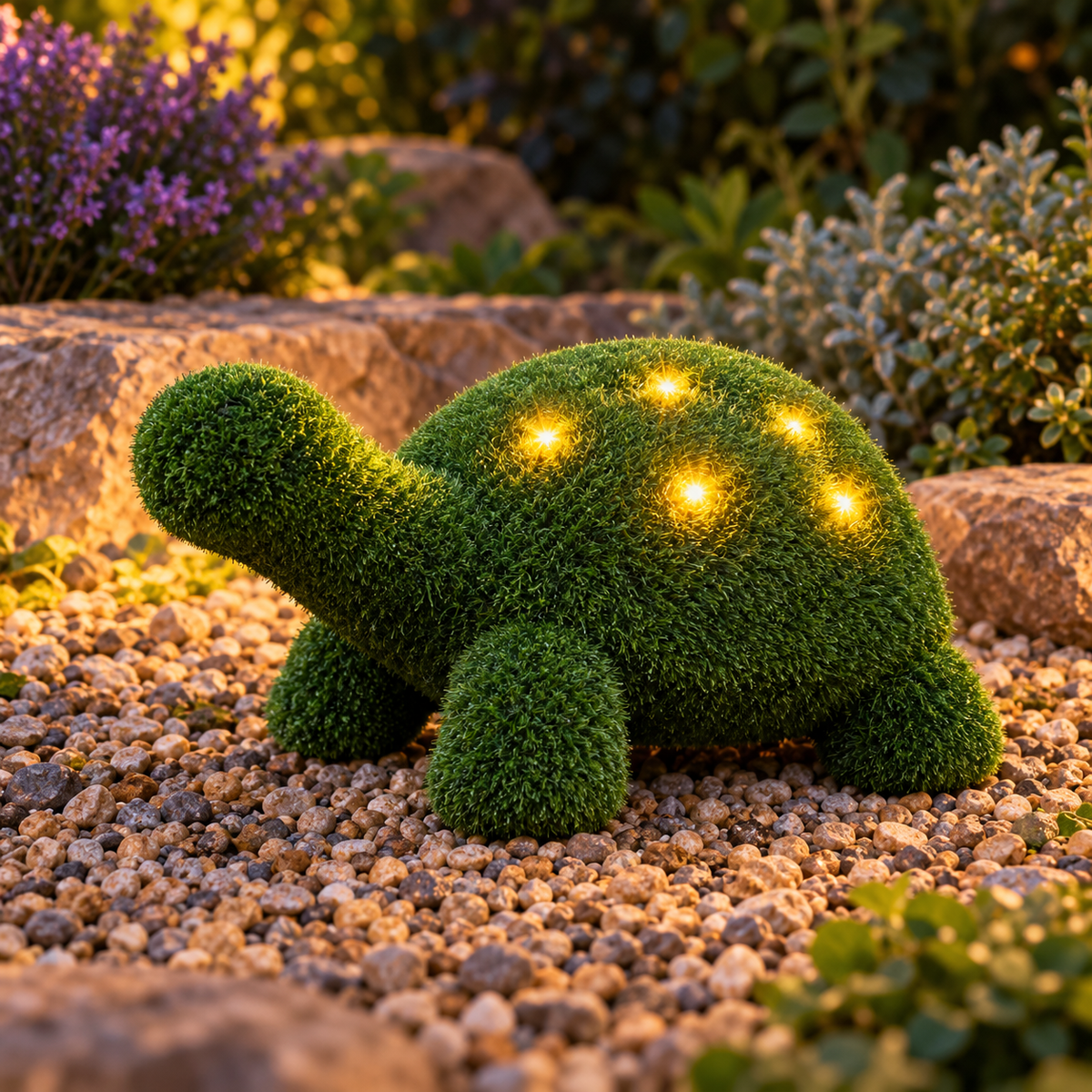 Fred LED Tortoise Artificial Grass Garden Ornament – 35cm