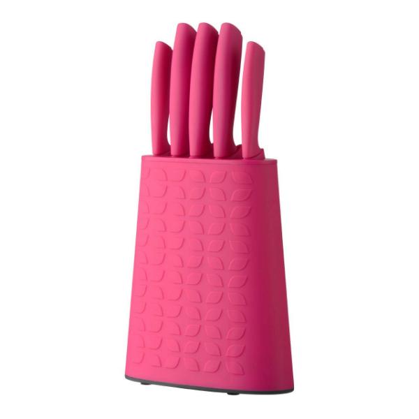 Living Colour 5Pc Hot Pink Knife Block Set House, Home & Garden