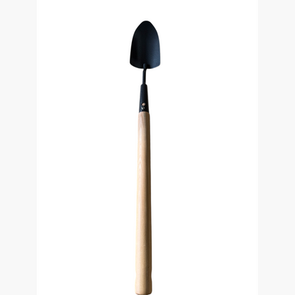 Long Handle Garden Hand Trowel – Wooden Handle, Steel Blade for Planting & Potting House, Home & Garden