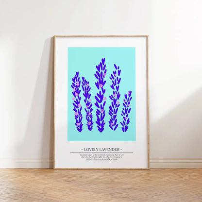 Lovely Lavender' Flower Print Wall Art A3 AK Kin Garden Supplies