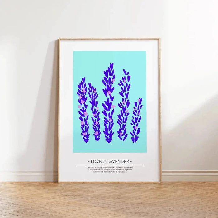 Lovely Lavender' Flower Print Wall Art A3 AK Kin Garden Supplies