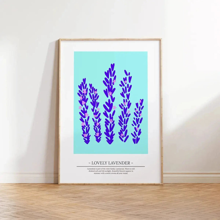 Lovely Lavender' Flower Print Wall Art A3 AK Kin Garden Supplies