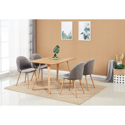 Lucia Dallas Dining Table and Chairs Set of 4 - an Oak Dining Table & Set of 4 Velvet Dining Chairs PN Home