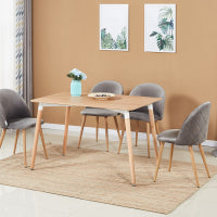 Lucia Halo Dining Set, a Table and Chairs Set of 4, Oak/Grey PN Home
