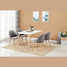 Lucia Halo Dining Set, a Table and Chairs Set of 4, White/Grey PN Home