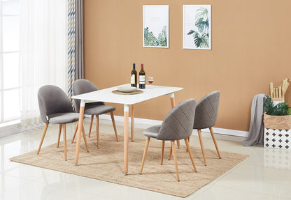 Lucia Halo Dining Set, a Table and Chairs Set of 4, White/Grey PN Home