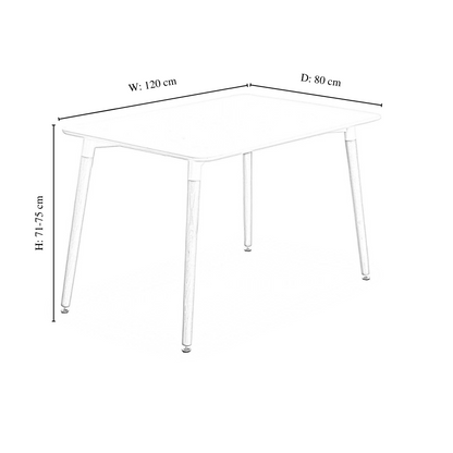Lucia Halo Dining Set, a Table and Chairs Set of 4, White/Grey PN Home