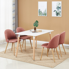 Lucia Halo Dining Set, a Table and Chairs Set of 4, White/Grey PN Home