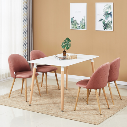 Lucia Halo Dining Set, a Table and Chairs Set of 4, White/Grey PN Home