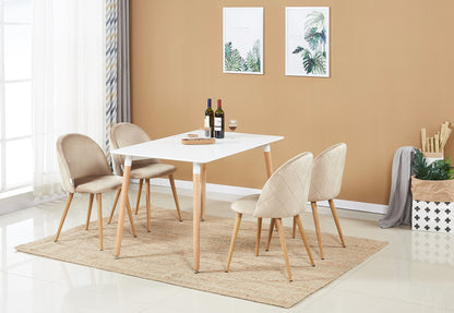 Lucia Halo Dining Set, a Table and Chairs Set of 4, White/Grey PN Home