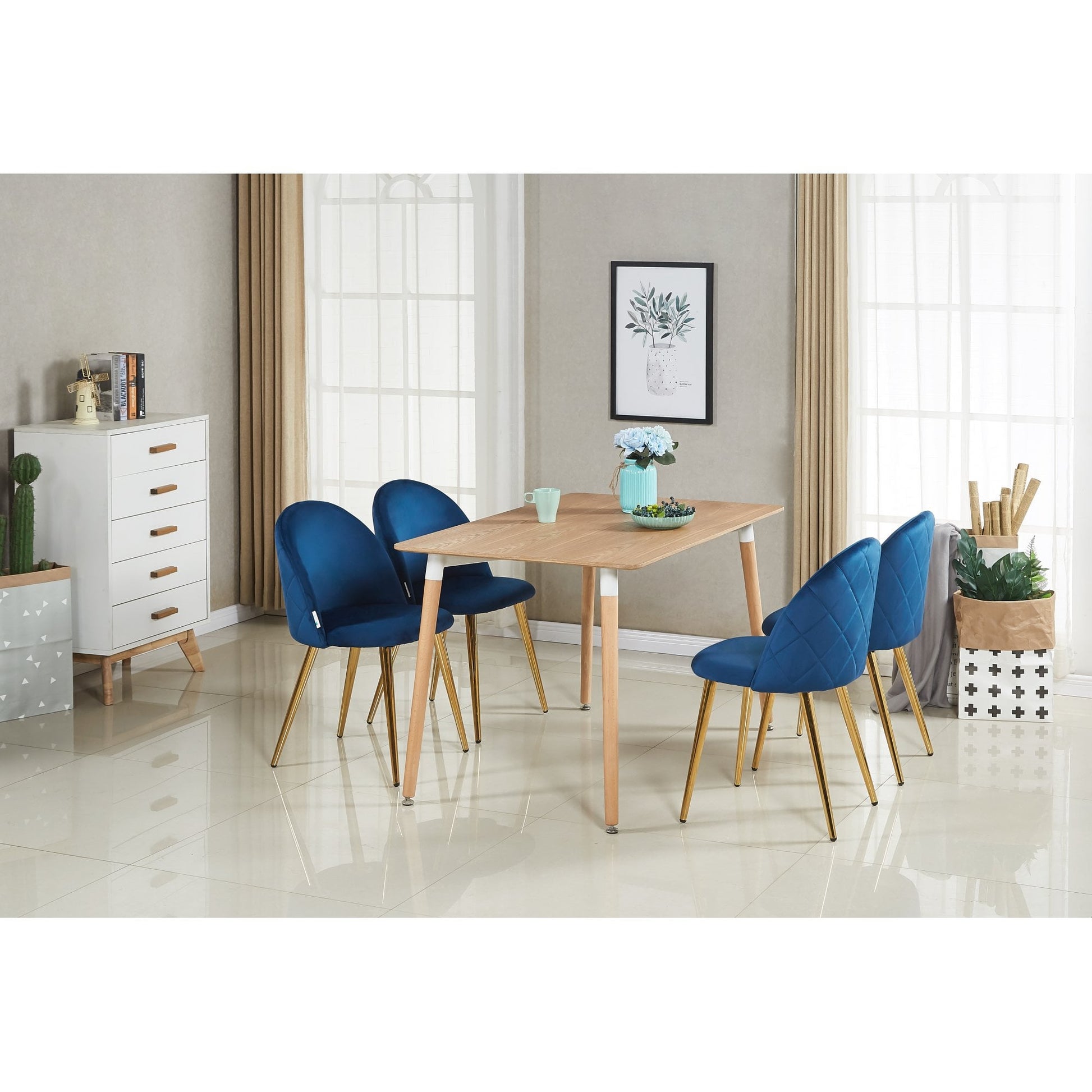 Lucia Velvet Dining Chair Set of 2 PN Home