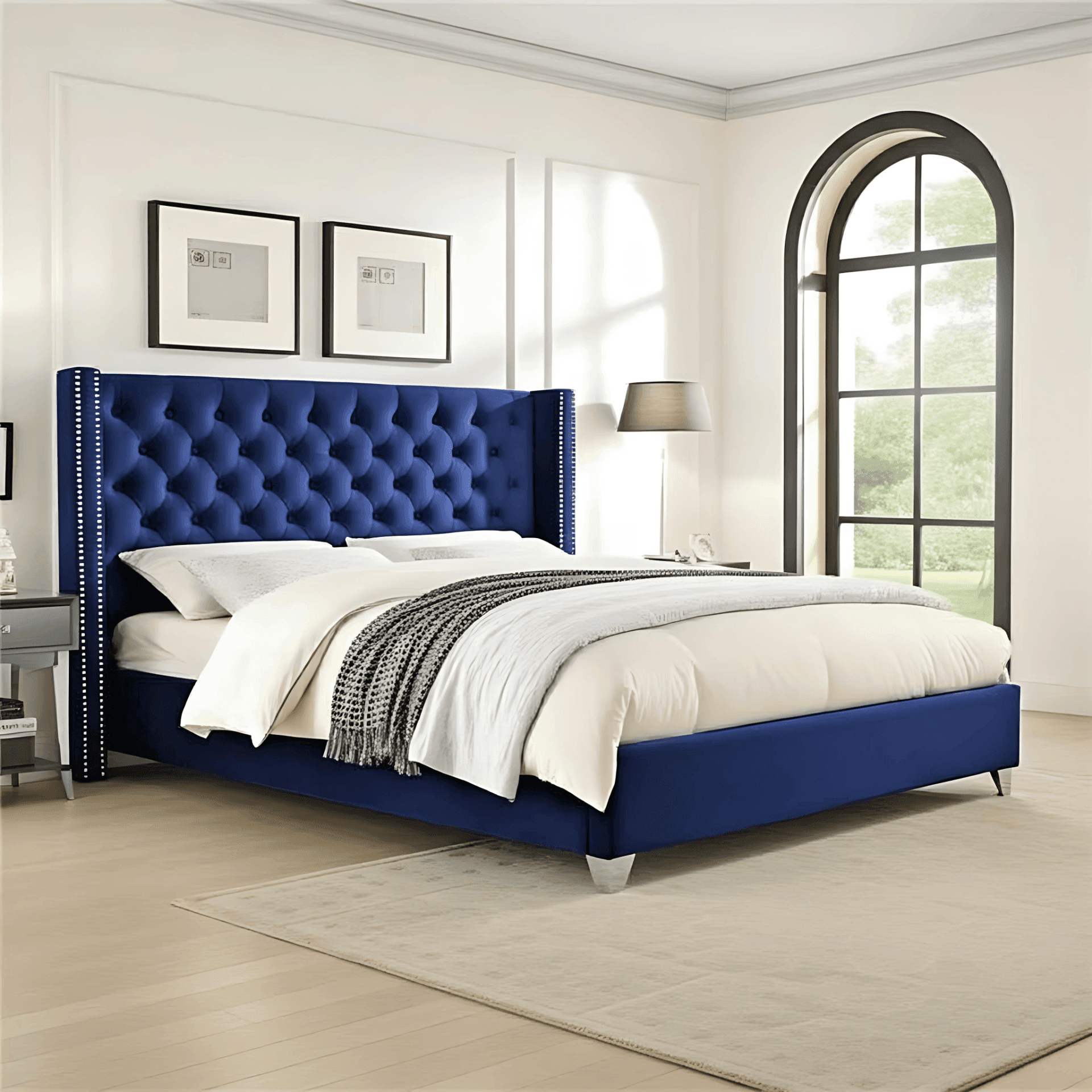 Maiyaa Wingback Bed Frame UK UK Beds Direct ltd