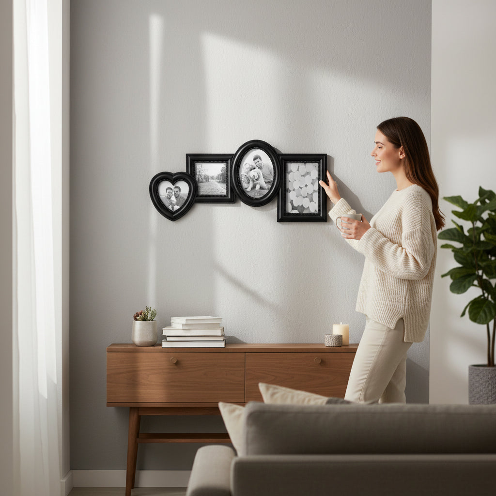 Maren Black 4-Photo Multi Frame House, Home & Garden