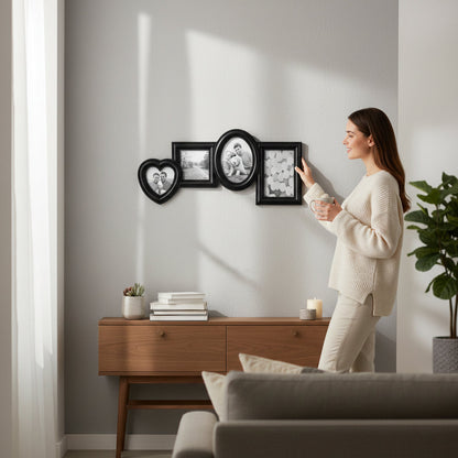 Maren Black 4-Photo Multi Frame House, Home & Garden