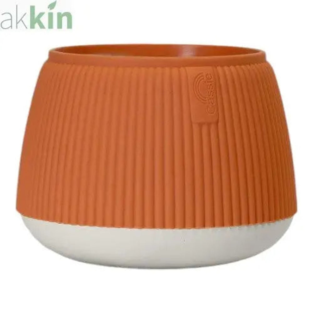 Margarita Indoor Decorative Plant Pot with Saucer 8.5" Terracotta & White AK Kin Garden Supplies