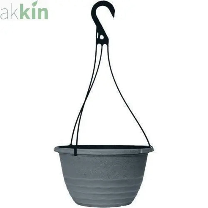Mariella Hanging Basket 12"  Washed Lead - AK Kin Garden Supplies