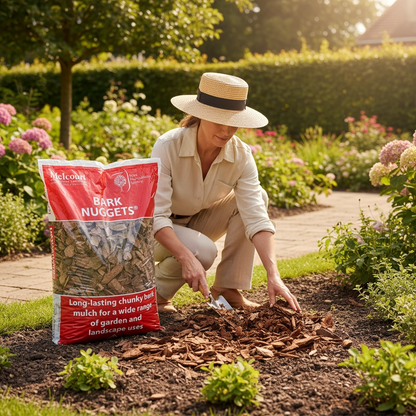 Melcourt Bark Nuggets® – Long-Lasting Chunky Bark Mulch (RHS Endorsed) 60L AK Kin Garden Supplies